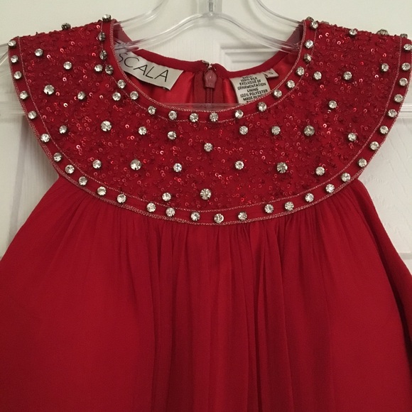 NWOT❤️SCALA RED DRESS SIZE 0 XS - Picture 2 of 5